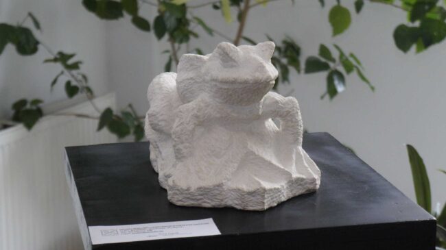 Каменна жаба на ученик от Професионална гимназия по каменообработване – с. Кунино