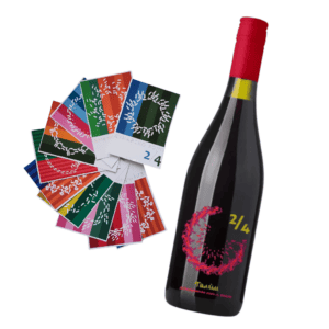 Комплект Вино Талим сорт Евмолпия и 10 пощенски картички със стъпките на 10 народни хора